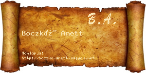 Boczkó Anett névjegykártya