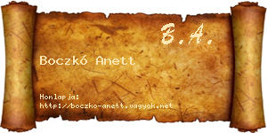 Boczkó Anett névjegykártya
