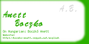 anett boczko business card