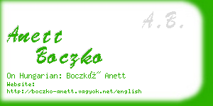 anett boczko business card